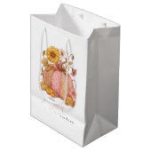 Sweet Little patch pumpkin florals がやってくる ミディアムペーパーバッグ (正面アングル)