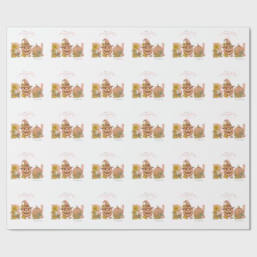 Sweet Little patch pumpkin florals がやってくる ラッピングペーパー (フラット)