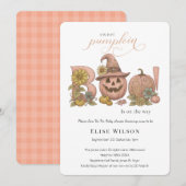 Sweet Little patch pumpkin florals がやってくる 招待状 (正面/裏面)