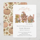 Sweet Little patch pumpkin florals がやってくる 招待状 (正面/裏面)
