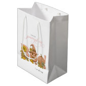 Sweet Little patch pumpkin florals is on the way ミディアムペーパーバッグ (正面アングル)