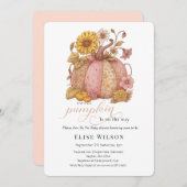 Sweet Little patch pumpkin florals is on the way 招待状 (正面/裏面)