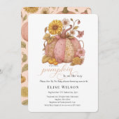 Sweet Little patch pumpkin florals is on the way 招待状 (正面/裏面)