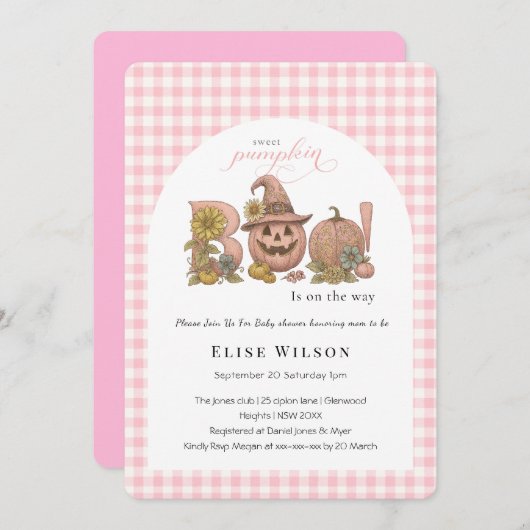 Sweet Little patch pumpkin florals is on the way I 招待状 (正面/裏面)