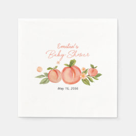 Sweet Little Peach ベビーシャワーパーティー オーダーメイド スタンダードカクテルナプキン