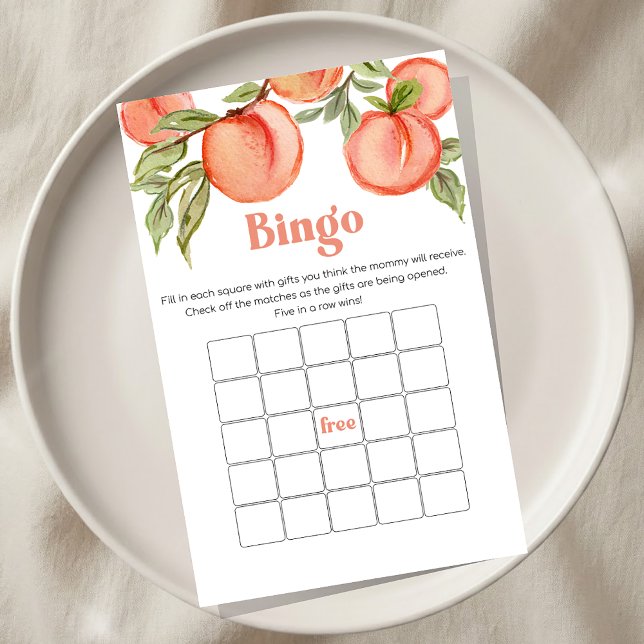 Sweet Little Peach Baby Shower Bingo Game (クリエイターアップロード済み)