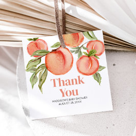 Sweet Little Peach Baby Shower Favor Tags フェイバータグ