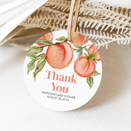 Sweet Little Peach Baby Shower Favor Tags フェイバータグ