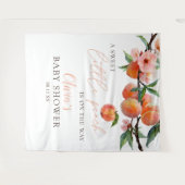 Sweet Little Peach Baby Shower Photo Backdrop タペストリー (正面(横))