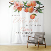 Sweet Little Peach Baby Shower Photo Backdrop タペストリー (インサイチュ)
