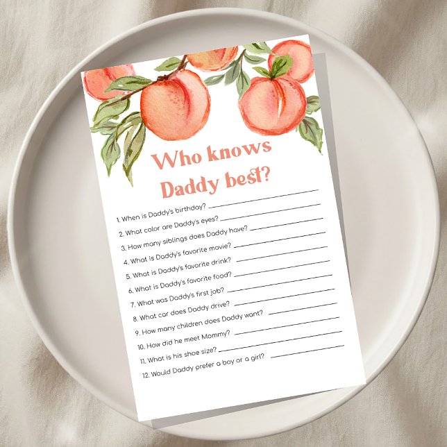 Sweet Little Peach Baby Shower Who knows Dad Game (クリエイターアップロード済み)