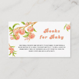 Sweet Little Peach Books for Baby Baby Shower エンクロージャーカード