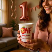  Sweet Little Peach First Birthday 紙コップ