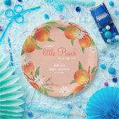 Sweet  Little Peach On The Way Baby Shower ペーパープレート (パーティー)