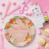 Sweet  Little Peach On The Way Baby Shower ペーパープレート (パーティー)