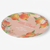 Sweet  Little Peach On The Way Baby Shower ペーパープレート (アングル)