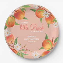Sweet  Little Peach On The Way Baby Shower ペーパープレート