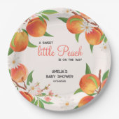 Sweet  Little Peach On The Way Baby Shower ペーパープレート (正面)