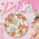 Sweet  Little Peach On The Way Baby Shower ペーパープレート (パーティー)