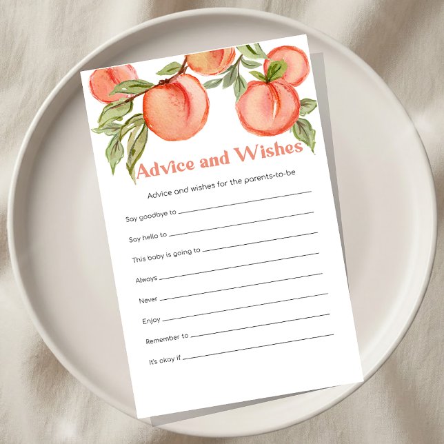 Sweet Little Peach Shower Advice and Wishes Game (クリエイターアップロード済み)