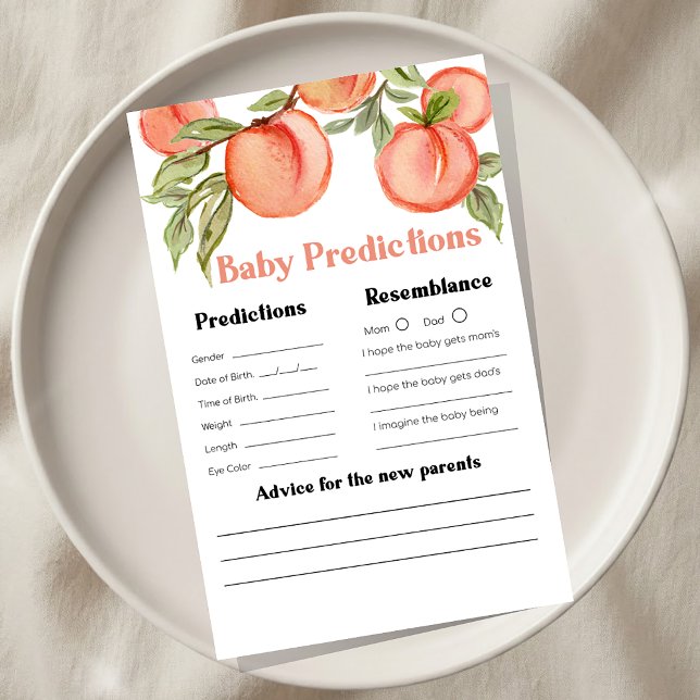 Sweet Little Peach Shower Advice and Wishes Game (クリエイターアップロード済み)