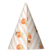 Sweet Little Peach Stripes Girl Birthday パーティーハット (裏面)