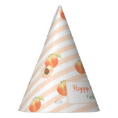 Sweet Little Peach Stripes Girl Birthday パーティーハット (左)