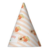 Sweet Little Peach Stripes Girl Birthday パーティーハット (右)