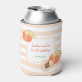 Sweet Little Peach Stripes Girl Birthday 缶クーラー (缶正面)