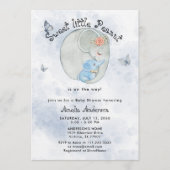 Sweet Little Peanut Cute Elephant Baby Boy Shower 招待状 (正面)