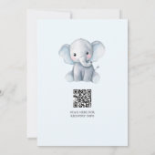 Sweet Little Peanut Elephant Baby Boy Shower 招待状 (裏面)