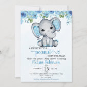 Sweet Little Peanut is on the way Baby shower Boy 招待状 (正面)