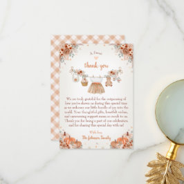 Sweet Little Pumpkin Autumn Baby Shower かわいい秋の赤ちゃん サンキューカード
