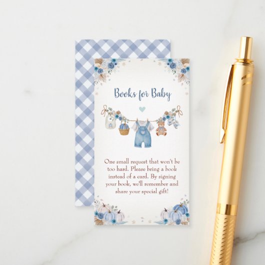 Sweet Little Pumpkin Autumn Baby Shower エンクロージャーカード (正面/裏面インサイチュ)