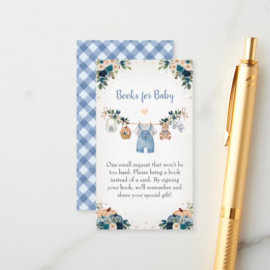 Sweet Little Pumpkin Autumn Baby Shower エンクロージャーカード (正面/裏面インサイチュ)