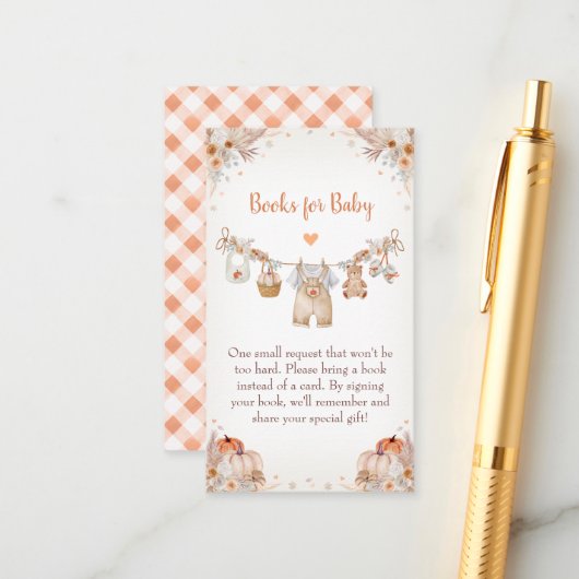 Sweet Little Pumpkin Autumn Baby Shower  エンクロージャーカード (正面/裏面インサイチュ)