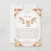 Sweet Little Pumpkin Autumn Baby Shower サンキューカード (正面)