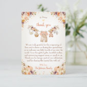 Sweet Little Pumpkin Autumn Baby Shower サンキューカード (スタンド正面)