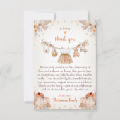 Sweet Little Pumpkin Autumn Baby Shower  サンキューカード (正面)