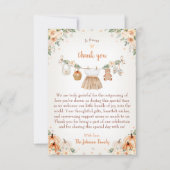 Sweet Little Pumpkin Autumn Baby Shower サンキューカード (正面)