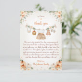 Sweet Little Pumpkin Autumn Baby Shower サンキューカード (スタンド正面)