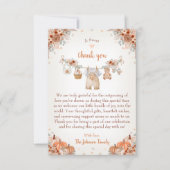 Sweet Little Pumpkin Autumn Baby Shower  サンキューカード (正面)