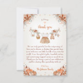 Sweet Little Pumpkin Autumn Baby Shower サンキューカード (正面)