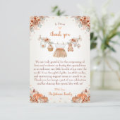 Sweet Little Pumpkin Autumn Baby Shower サンキューカード (スタンド正面)