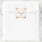 Sweet Little Pumpkin Autumn Baby Shower スクエアシール (バッグ)