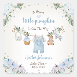 Sweet Little Pumpkin Autumn Baby Shower スクエアシール