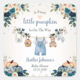 Sweet Little Pumpkin Autumn Baby Shower スクエアシール