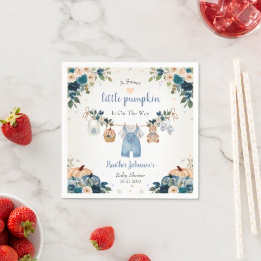 Sweet Little Pumpkin Autumn Baby Shower スタンダードカクテルナプキン (インサイチュ)