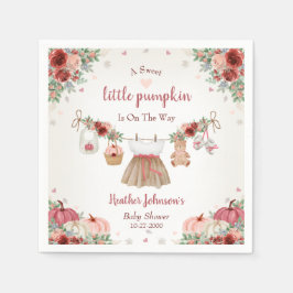 Sweet Little Pumpkin Autumn Baby Shower スタンダードカクテルナプキン