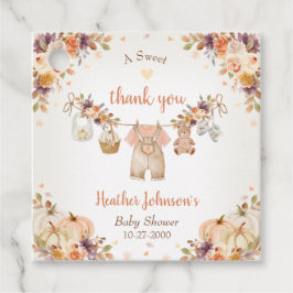 Sweet Little Pumpkin Autumn Baby Shower フェイバータグ